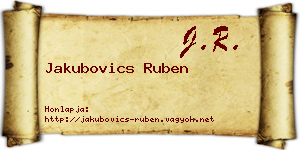 Jakubovics Ruben névjegykártya